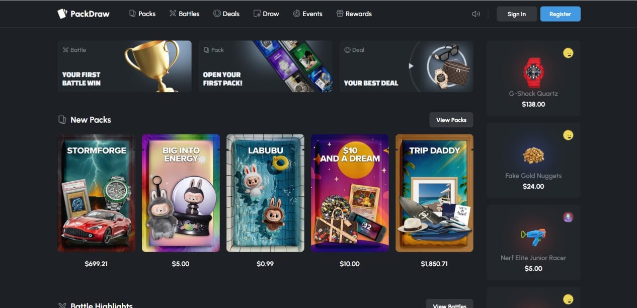 PackDraw Website